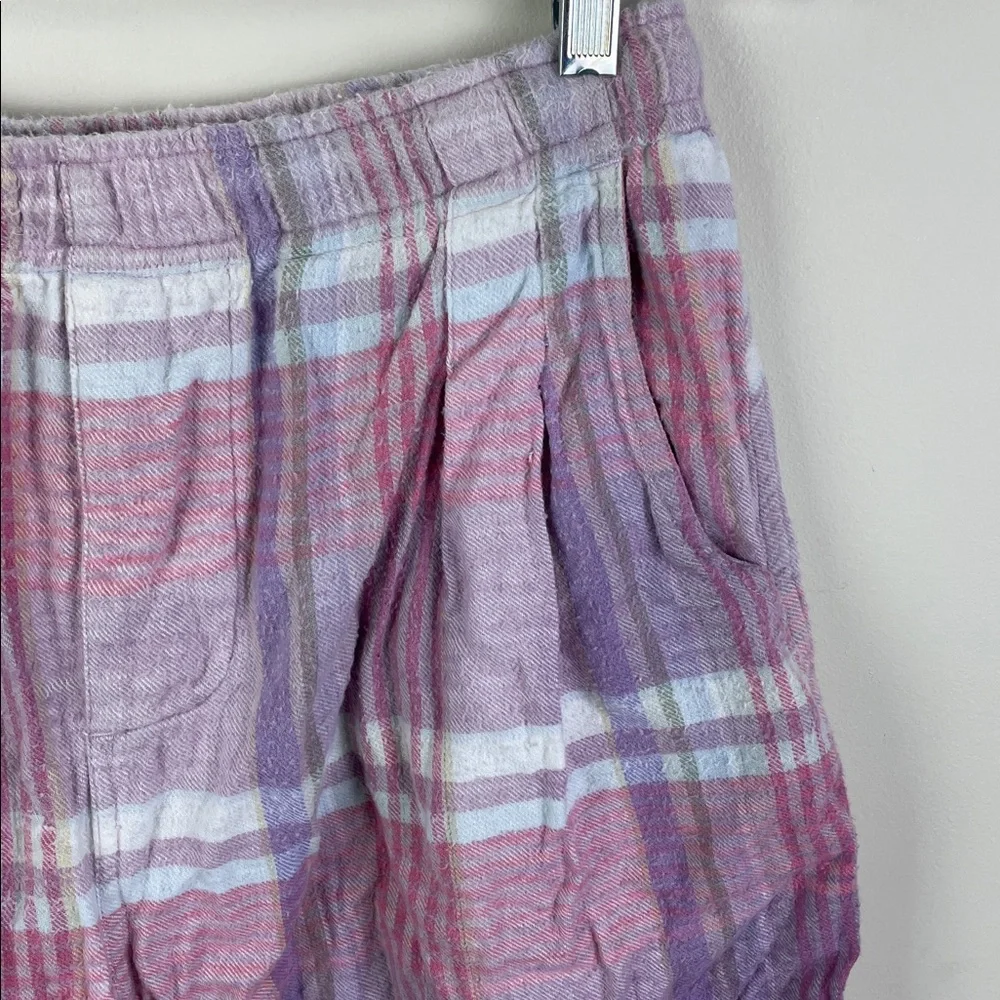 Vintage Shah Safari Pleated Shorts Smocked Waist Pink Plaid